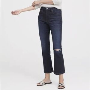 Banana Republic Premium Denim Jeans Mid Rise Crop Flare